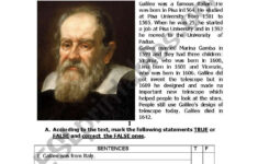 Test Your English - "Galileo, Galilei" - Esl Worksheetmacomabi regarding Galileo Reading Comprehension Worksheet