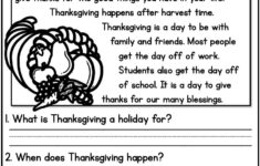 Thanksgiving Holidays Reading Comprehension Passages | K-2 intended for Thanksgiving Worksheets Reading Comprehension