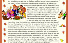 Thanksgiving : Reading Comprehension…: English Esl Worksheets Pdf inside Thanksgiving Reading Comprehension Worksheets
