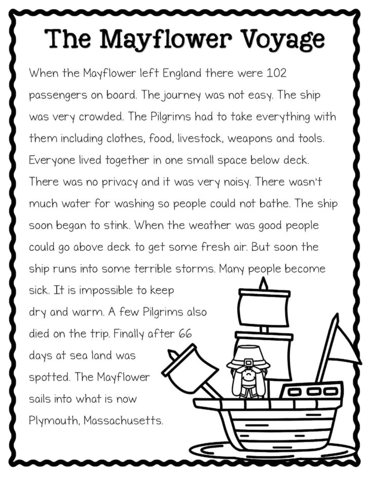 Free Printable Thanksgiving Reading Comprehension Worksheets