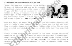 The Death Of Emmett Till - Esl Worksheetgderivieres within Emmett Till Reading Comprehension Worksheet