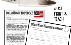 The Declaration Of Independence Quiz Reading Comprehension with Chapter 2 Declaration Of Independence Reading Comprehension Worksheet Answers