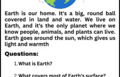 The Earth Reading Comprehension Worksheet regarding Planet Earth Reading Comprehension Worksheets