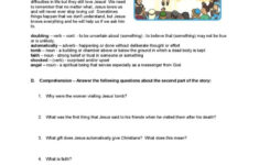 The Easter Story Reading For Detail…: English Esl Worksheets Pdf &amp; Doc within Christian Reading Comprehension Worksheets