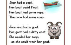 The Goat And The Soap Phonics Reading Comprehension Story pertaining to Long Vowel Reading Comprehension Worksheets
