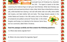 The History Of Santa Claus Reading F…: English Esl Worksheets Pdf intended for History Reading Comprehension Worksheets