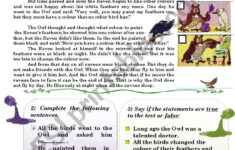 The Owl - Esl Worksheetsmiya inside Owl Reading Comprehension Worksheets