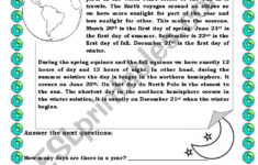 The Seasons Reading And Comprehension - Esl Worksheetisabel Queen regarding Seasons Reading Comprehension Worksheets