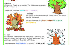 The Seasons Reading For Detail (Dee…: English Esl Worksheets Pdf &amp; Doc within Seasons Reading Comprehension Worksheets