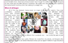 Urban Fashion" -- Reading Comprehension - Esl Worksheetmena22 intended for Fashion Reading Comprehension Worksheets