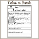 Us Constitution Social Studies Reading Comprehension Passages K 2 Pertaining To Us Constitution Reading Comprehension Worksheets