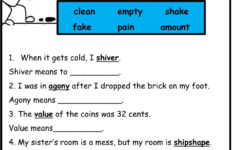 Using Context Clues Worksheet with regard to Reading Comprehension Context Clues Worksheets
