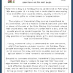Valentine'S Day   Reading Comprehension Worksheet | Games4Esl Inside Free Valentine'S Day Reading Comprehension Worksheets