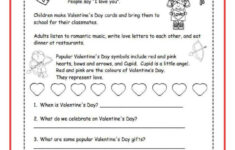 Valentine'S Day Traditions Reading F…: English Esl Worksheets Pdf for Reading Comprehension Worksheets Valentine'S Day
