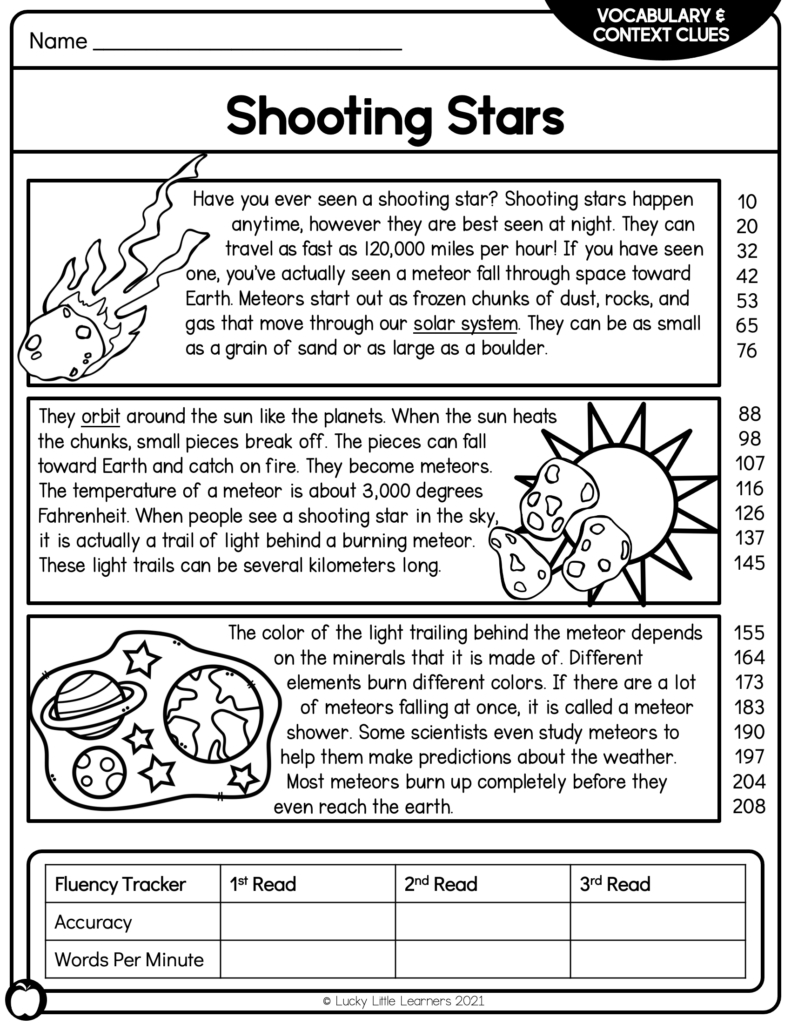 Vocabulary &amp;amp; Context Clues Second Grade Reading Passages - Lucky with regard to Context Clues Reading Comprehension Worksheets