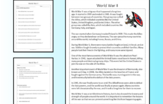 World War Ii Reading Comprehension Passage Printable Worksheet inside Free World War 2 Reading Comprehension Worksheets