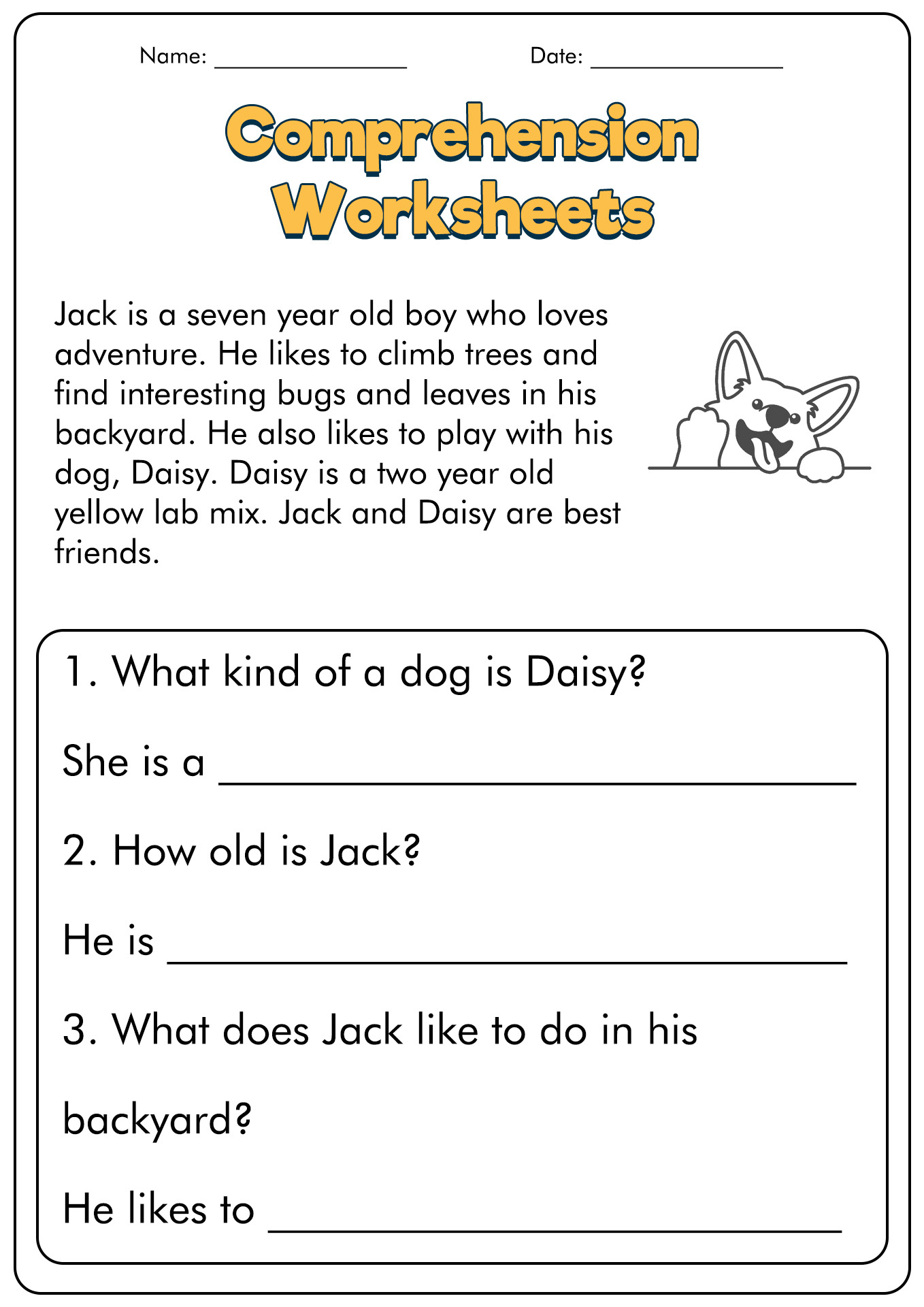 15 First Grade Reading Comprehension Worksheets - Free Pdf At with First Grade Reading Comprehension Worksheet Free