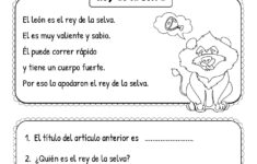 15 First Grade Spanish Worksheets - Free Pdf At Worksheeto within Free Reading Comprehension Worksheets in Spanish