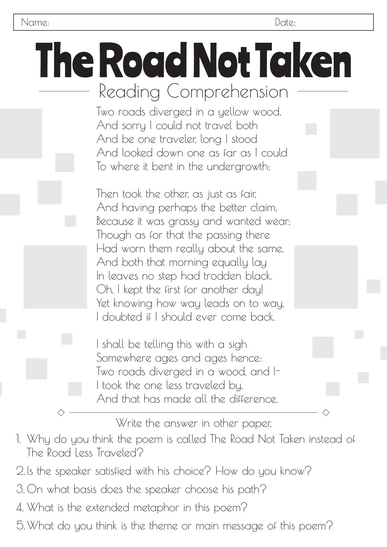 15 Printable 9Th Grade Reading Comprehension Worksheets - Free Pdf pertaining to Free 9Th Grade Reading Comprehension Worksheets