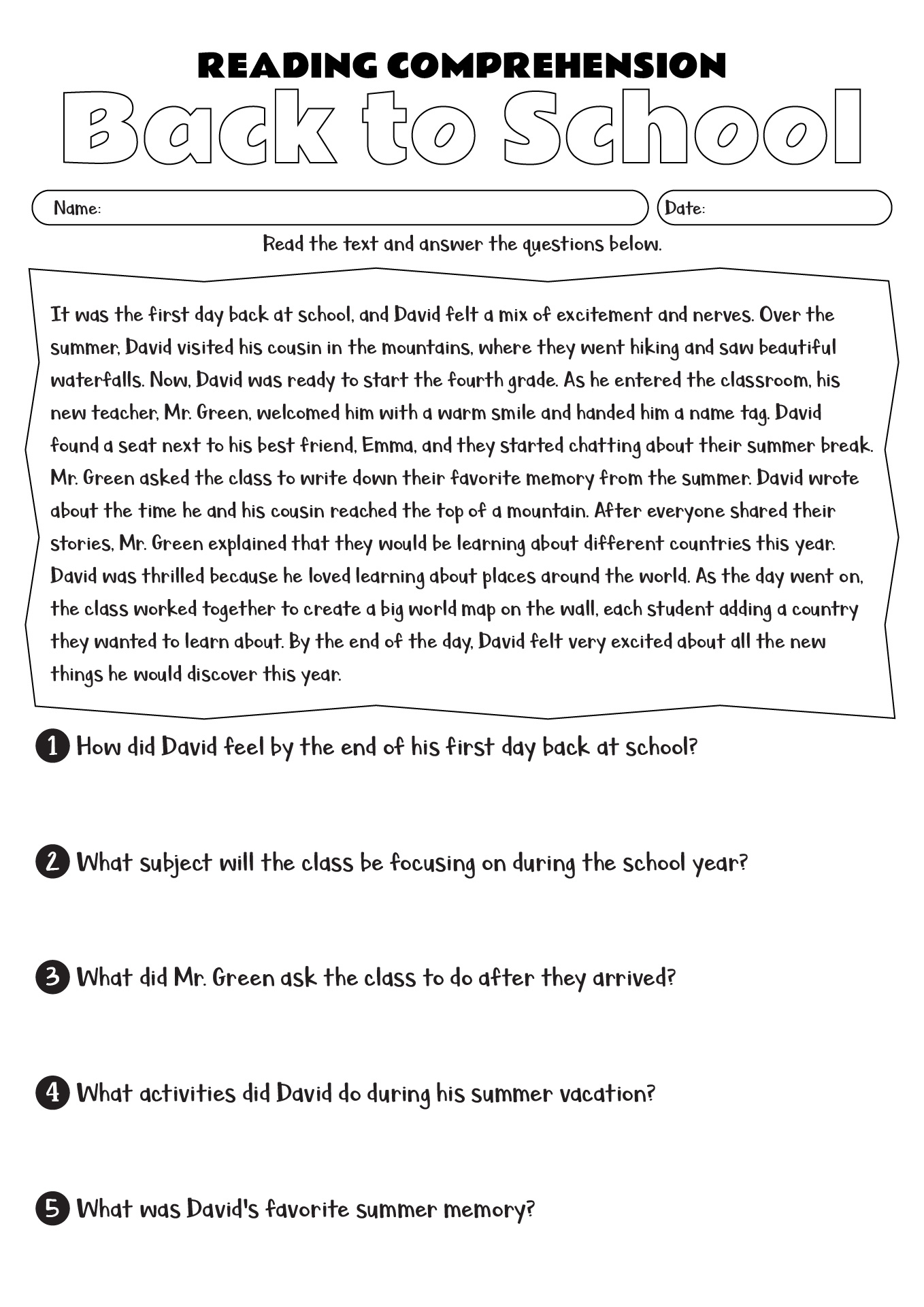 15 Printable 9Th Grade Reading Comprehension Worksheets - Free Pdf throughout Year 9 Reading Comprehension Worksheets