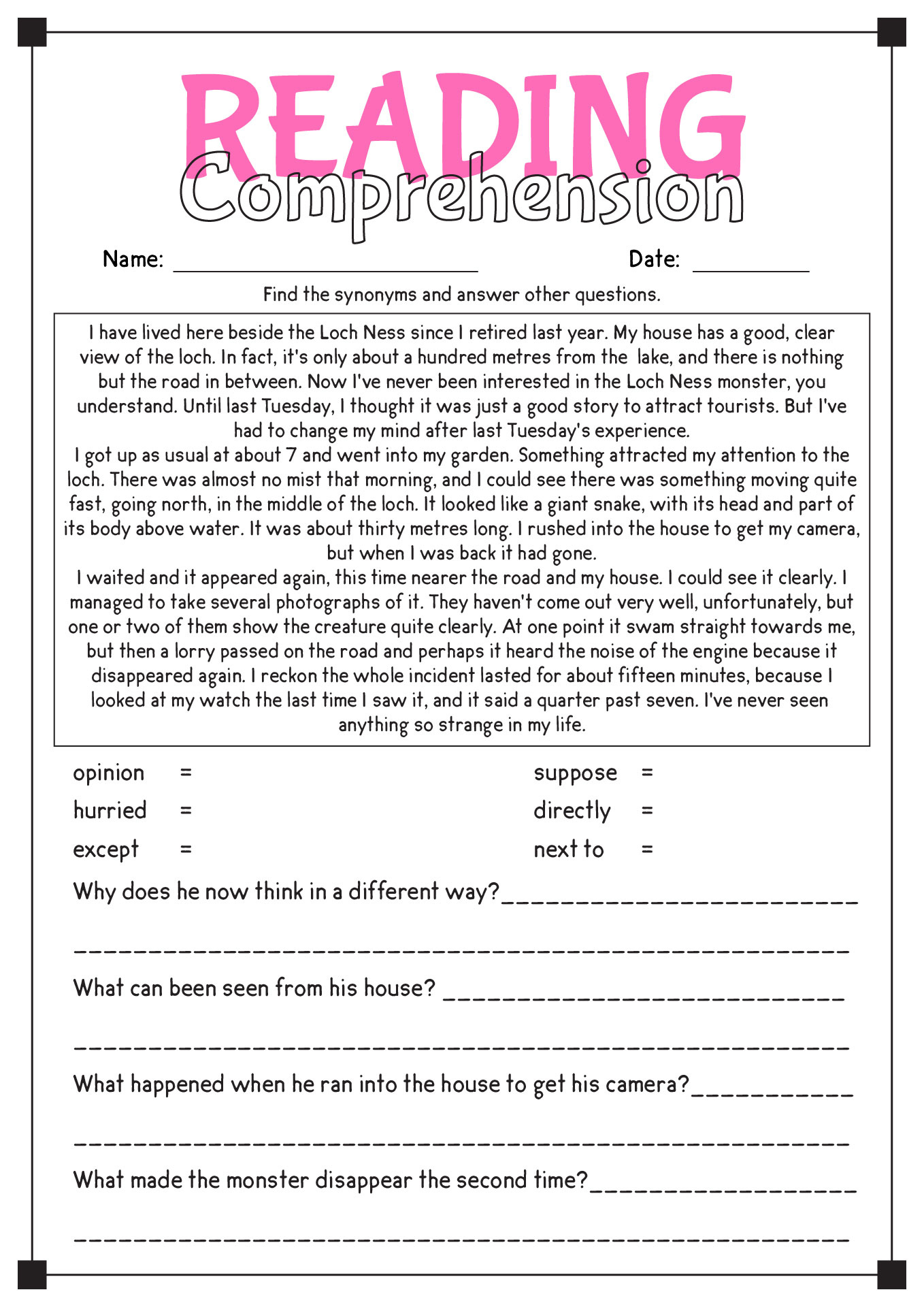 16 Comprehension Reading English Worksheets - Free Pdf At inside Free Printable Adult Literacy Worksheets Comprehension