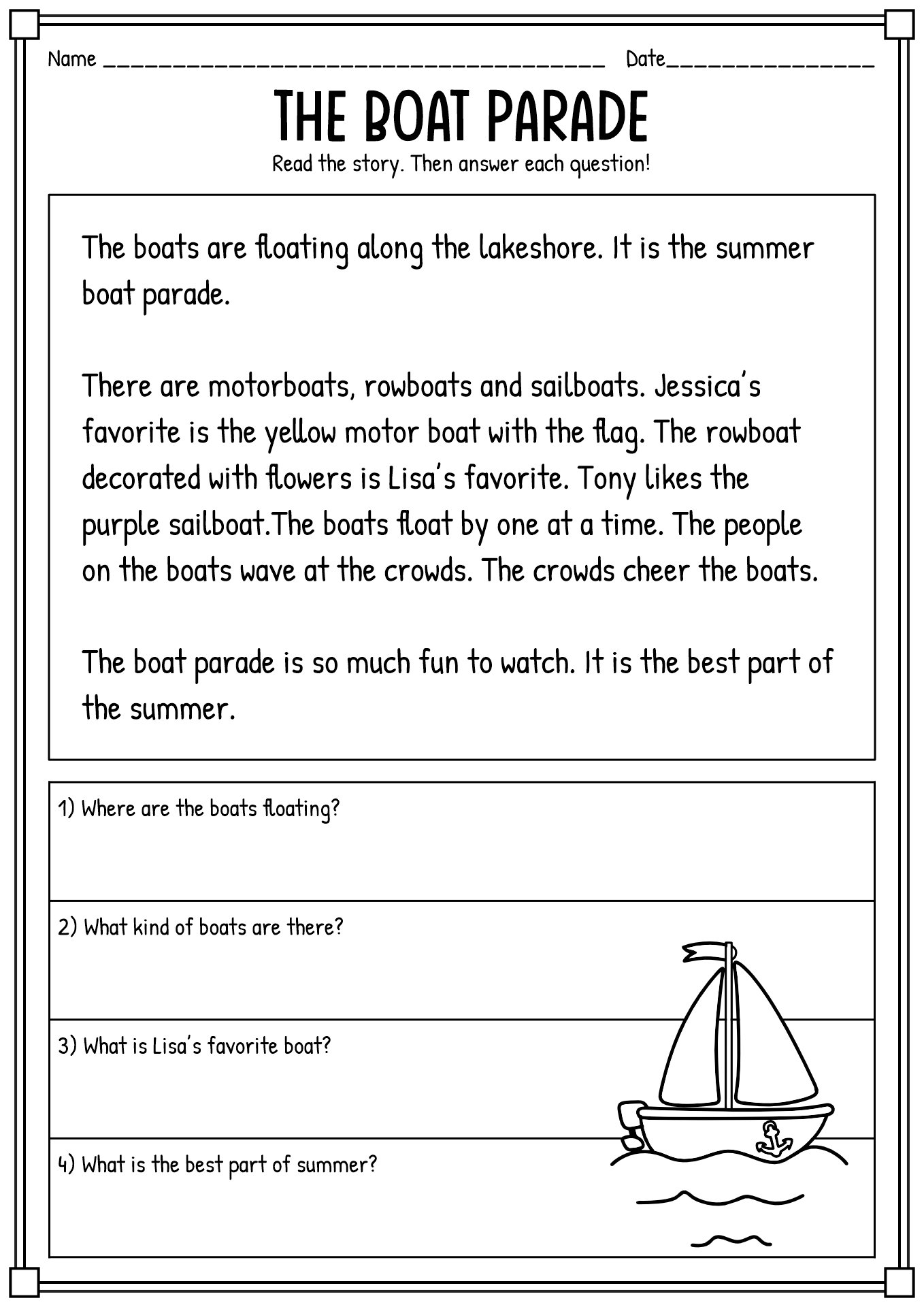 17 Reading Fluency 2Nd Grade Worksheets - Free Pdf At Worksheeto for 2nd Grade Reading Comprehension Worksheets Multiple Choice
