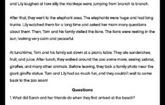 18 Wh-Questions Reading Comprehension Worksheets - Free Pdf At throughout Free Wh Questions Reading Comprehension Worksheets