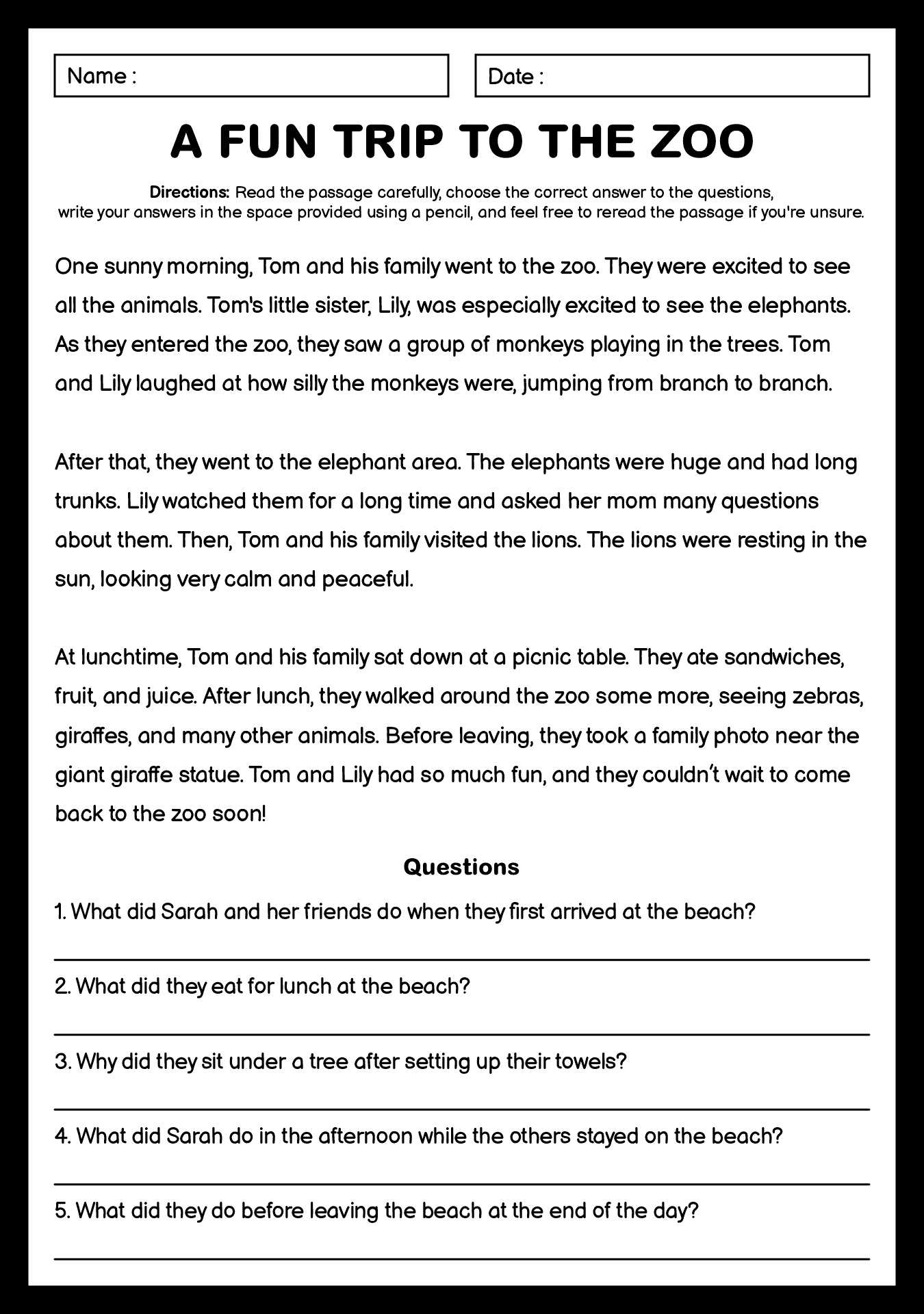 18 Wh-Questions Reading Comprehension Worksheets - Free Pdf At throughout Free Wh Questions Reading Comprehension Worksheets