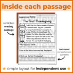 1St 2Nd Grade Reading Comprehension | Thanksgiving Passages For Reading Comprehension Worksheets 2nd Grade Social Studies