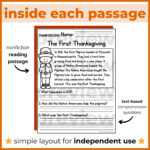1St 2Nd Grade Reading Comprehension | Thanksgiving Passages With 2Nd Grade Thanksgiving Reading Comprehension Worksheets