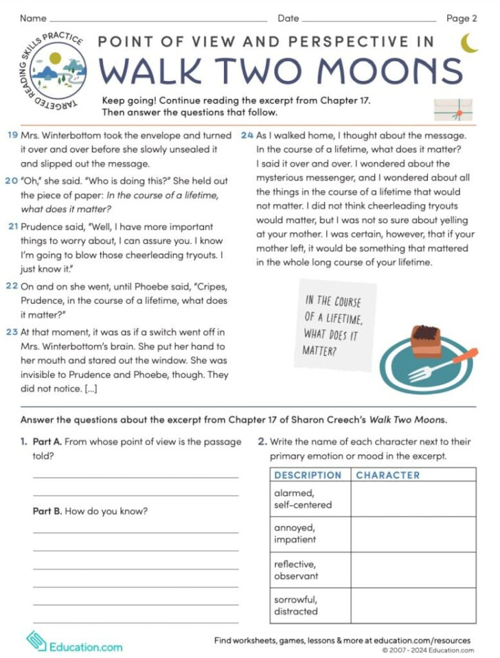 17th Grade Reading Worksheet Comprehension
