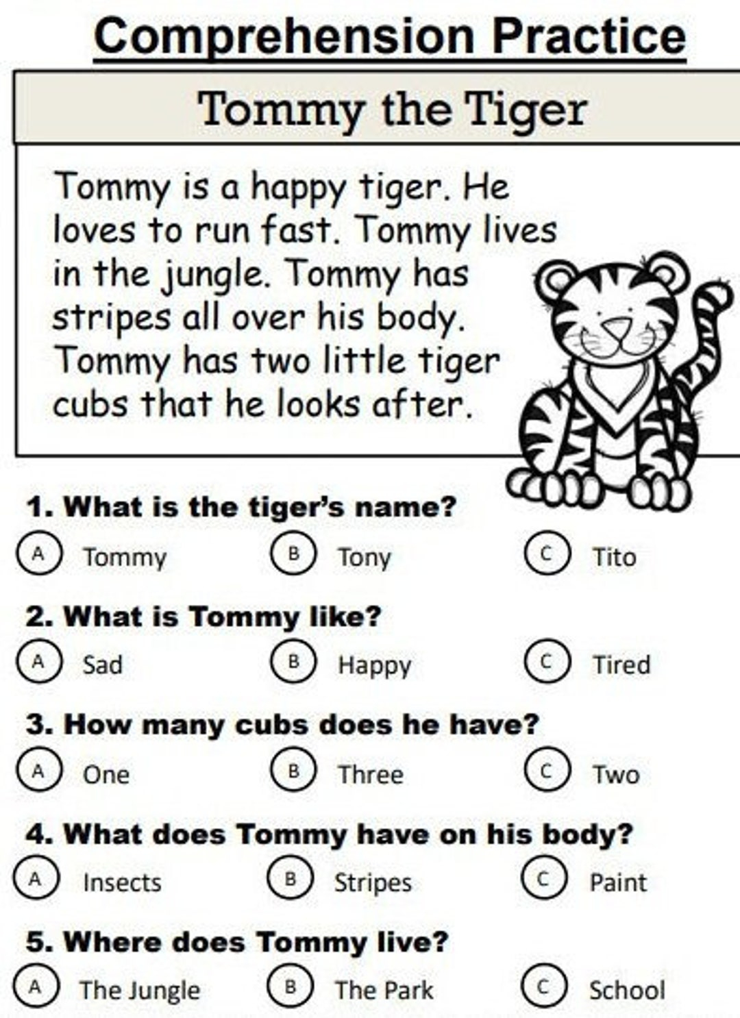 20 Reading Comprehension Stories Multiple Choice - Etsy inside Reading Comprehension Worksheets Multiple Choice