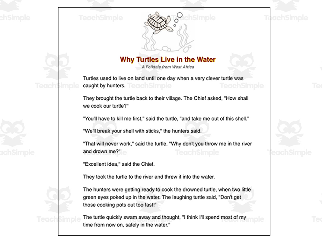 3Rd &amp;amp; 4Th Grade Reading Comprehension Passages - Turtle Legends within African Culture Reading Comprehension Worksheets Grade 3