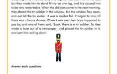 3Rd Grade Reading Comprehension Worksheets in Grade 3 Reading Comprehension Worksheet The Brave Tin Soldier