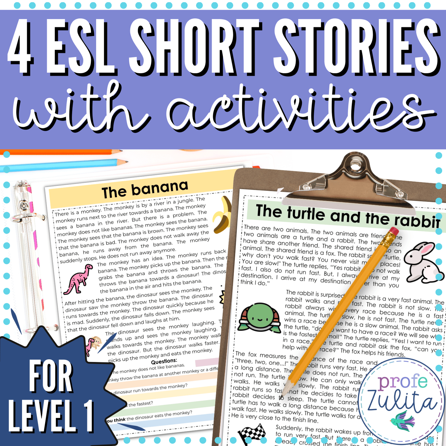 4 Reading Comprehension Stories &amp;amp; 8 Activities Level 1 : Beginner inside Grade 1 Newcomer Reading Comprehension Worksheets