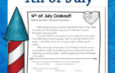 4Th Of July Reading Comprehension Worksheet For Elementary for 4th of July Reading Comprehension Worksheet