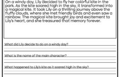 5 Printable Reading Comprehension English Worksheets! (Ages 4 - 7 for Reading Comprehension Worksheets For Fifth Graders