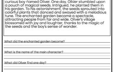 5 Printable Reading Comprehension English Worksheets! (Ages 4 - 7 in Grade 7 Comprehension Worksheets Printable