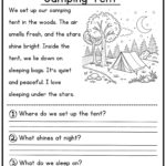 50 Summer Reading Comprehension Passages Kindergarten 1St Grade Intended For Camping Reading Comprehension Worksheets With Questions