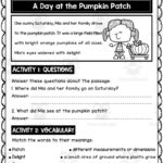 A Day At The Pumpkin Patch Reading Passage   Reading Activity Throughout Pumpkin Reading Comprehension Worksheet
