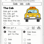 Ab Word Family Reading Comprehension Worksheet   Kidzezone Inside Cvc Reading Comprehension Worksheet
