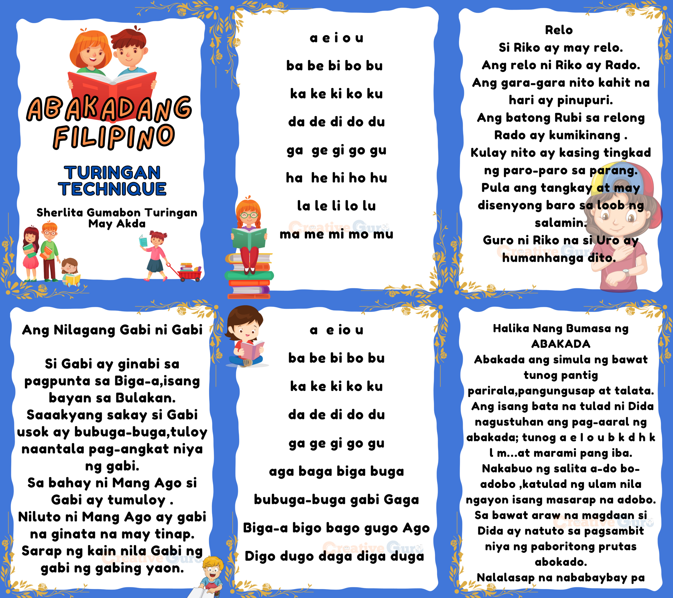 Abakadang Filipino - (Pdf Printable) - Creative Guro intended for Reading Comprehension Worksheet Tagalog