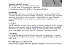 Activists - Malcom X - Civil Rights…: English Esl Worksheets Pdf &amp; Doc for Malcolm X Reading Comprehension Worksheets
