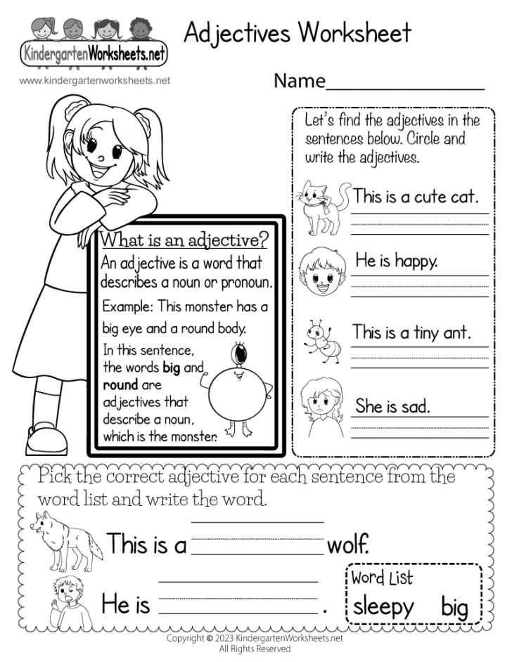 Adjectives Reading Comprehension Worksheets Adjectives Reading Comprehension Worksheets