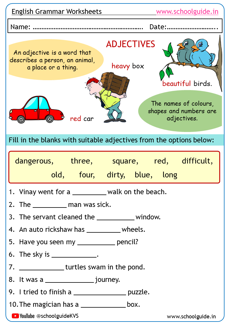 Adjectives Worksheets with regard to Adjectives Reading Comprehension Worksheets