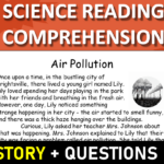 Air Pollution Reading Science Story Comprehension Questions With Air Pollution Reading Comprehension Worksheet
