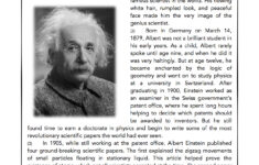 Albert Einstein- Reading Comprehension Passage And Assessment throughout Albert Einstein Reading Comprehension Worksheet