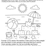 All About Summer Reading Comprehension Worksheet   Have Fun Teaching Within Reading Comprehension Worksheets Color