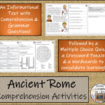 Ancient Rome Reading Comprehension Activities | Year 3 Or Year 4 Regarding Ancient Rome Reading Comprehension Worksheets Grade 7