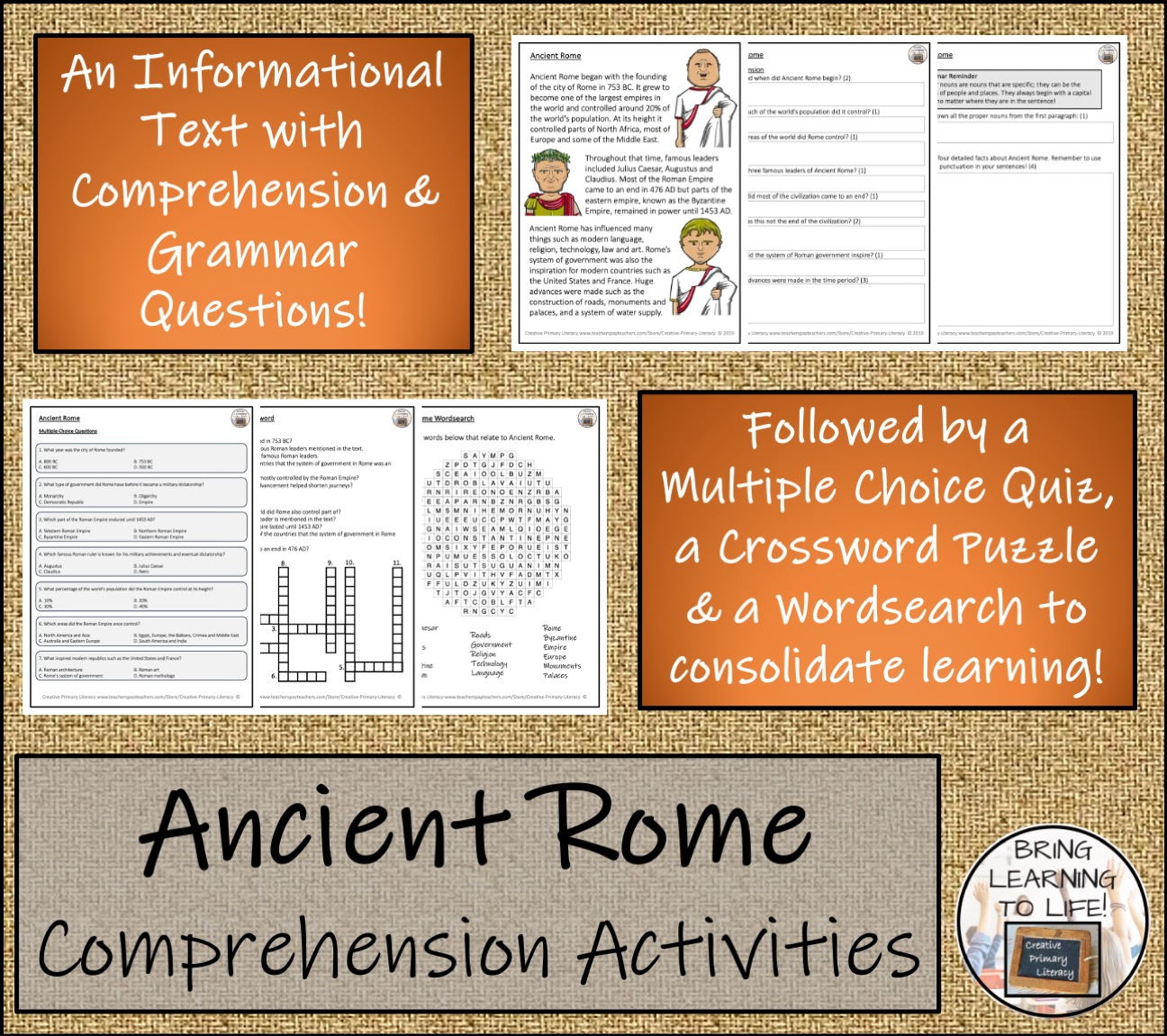 Ancient Rome Reading Comprehension Activities | Year 3 Or Year 4 regarding Ancient Rome Reading Comprehension Worksheets Grade 7